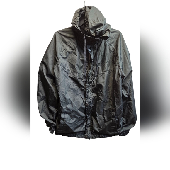 Empyre Black Hooded Windbreaker Jacket Mens L - Picture 1 of 8